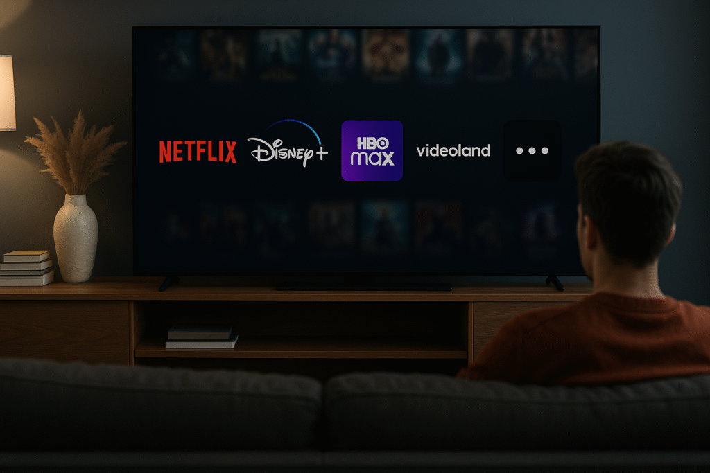 Gezellige woonkamer met moderne TV